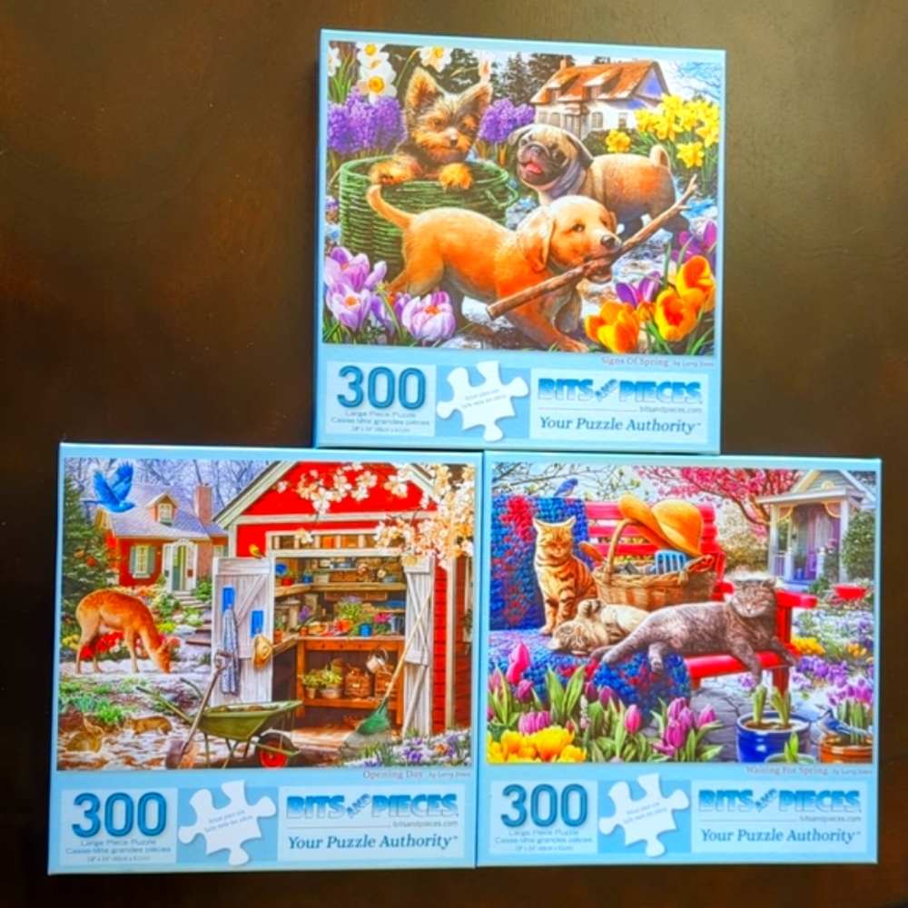 Set of 3 300 Large Piece Puzzle Set